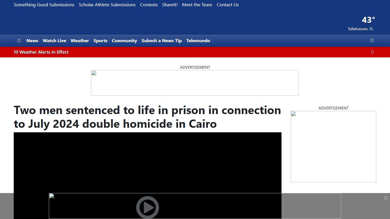 Two men sentenced to life in prison in connection to July 2024 double homicide in Cairo